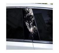 2 Adesivi Decorativi Per Montanti B Dell'auto, Un Lupo Feroce, Adesivo Fai Da Te Per Colonna Centrale Dell'auto(F)