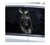 2 Adesivi Decorativi Per Montanti B Dell'auto, Un Lupo Feroce, Adesivo Fai Da Te Per Colonna Centrale Dell'auto(TYPE A)