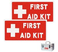 2 adesivi di primo soccorso per la casa, autoadesivi, impermeabili, per il primo soccorso, per interni ed esterni, per auto, scuola, ufficio o negozio (16 x 8 cm)
