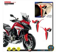 2 ADESIVI DUCATI MULTISTRADA V4 E V4S FIANCHETTI LATERALI NERO E ROSSO DU MV 09