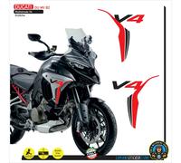 2 ADESIVI DUCATI MULTISTRADA V4 E V4S FIANCHETTI LATERALI NERO E ROSSO DU MV B1