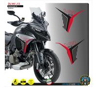 2 ADESIVI DUCATI MULTISTRADA V4 GT FIANCHETTI LATERALI NERO ROSSO DU MV J13