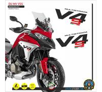 2 ADESIVI DUCATI MULTISTRADA V4S 2025 FIANCHETTI LATERALI NERO ROSSO DU MV VSS