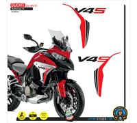 2 ADESIVI DUCATI MULTISTRADA V4S FIANCHETTI LATERALI NERO ROSSO DU MV C1