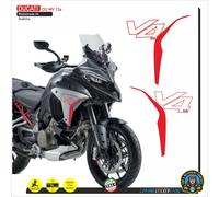 2 ADESIVI DUCATI MULTISTRADA V4S FIANCHETTI LATERALI ROSSO DU MV 13a