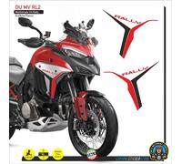 2 ADESIVI DUCATI MULTISTRADA V4S Rally FIANCHETTI LATERALI NERO ROSSO DU MV RL2