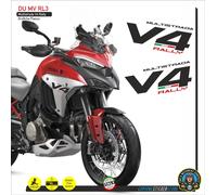 2 ADESIVI DUCATI MULTISTRADA V4S Rally FIANCHETTI LATERALI NERO ROSSO DU MV RL3
