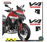 2 ADESIVI DUCATI MULTISTRADA V4S Rally FIANCHETTI LATERALI NERO ROSSO DU MV RL4