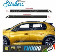 2 ADESIVI FASCE LATERALI FIANCATA AUTO STRISCE UNIVERSALI TUNING mod 3