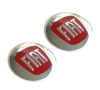 2 adesivi FIAT con logo Stile auto Diametro 60 mm Per tuning auto, coprimozzi, tappi di copertura Adesivi con emblema Protezione in silicone trasparente (2 pezzi)