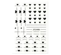 2 adesivi for unghie: design con sorriso francese con motivi a picche e a cuore