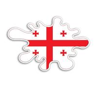 2 adesivi in vinile con bandiera della Georgia da 15 cm, per viaggi in Europa georgiana, vacanze, città, luoghi di interesse, bagagli, schizzi di vernice, adesivi per scrapbooking, #81714
