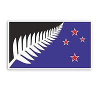 2 adesivi in vinile con bandiera della Nuova Zelanda, 10 cm di larghezza, colore argento