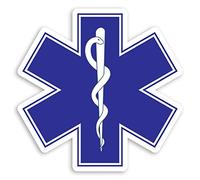 2 adesivi in vinile con simbolo medico - Caduceus Doctor Nurse Sticker #31105 (7,5 cm di larghezza)