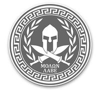 2 adesivi in vinile da 7,5 cm (bw), scudo spartano greco greco greco acropoli 40086