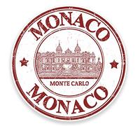 2 adesivi in vinile Monaco Monte Carlo da 10 cm, per computer portatile, auto, viaggio, bagagli, #9224 (10 cm di larghezza x 10 cm di altezza)