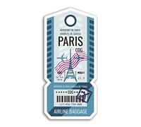 2 adesivi in vinile per l'aeroporto di Parigi Francia, 10 cm