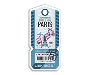 2 adesivi in vinile per l'aeroporto di Parigi Francia, 10 cm