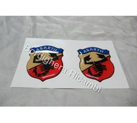 2 ADESIVI LOGHI STEMMI LATERALI RESINATI MINIGONNE FIAT PUNTO 188 HGT ABARTH NEW