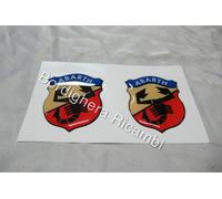 2 ADESIVI LOGHI STEMMI LATERALI RESINATI MINIGONNE FIAT STILO 2.4 ABARTH NUOVI