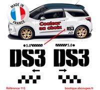 2 Adesivi Minigonna DS3 - Citroen Racing Passaggio Ruota Lato Decalcomanie - 113