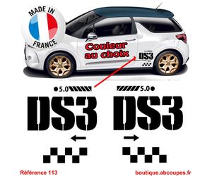 2 Adesivi Minigonna DS3 - Citroen Racing Passaggio Ruota Lato Decalcomanie - 113