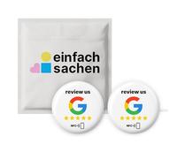 2 adesivi NFC “Review us” - Ø 3 cm - Doppio set per ottenere più recensioni Google con un Tap - Tag NFC per hotel ristorazione reception turismo e piccole attività locali