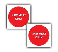 2 adesivi per alimenti con scritta "Raw Meat Only", per alimenti allergeni, codice colore per tagliere, etichette da cucina