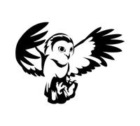 2 adesivi per auto (nero/bianco), adesivi per auto con gufo volante, dimensioni 12,9 cm x 9,7 cm