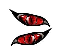 2 adesivi per caschi da moto e auto con occhio malvagio in rosso, decorazioni per parabrezza 12/20 cm di lunghezza