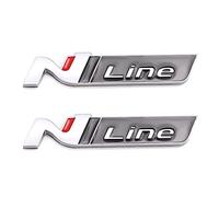 2 adesivi per emblema della linea N con logo decalcomania emblema decorazione adesivi per auto (argento nero)