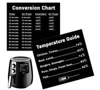 2 adesivi per friggitrice ad aria, 10,5 x 9,5 cm, impermeabili, per la conversione della friggitrice ad aria, foglio per friggitrice da cucina, guida per tempo di frittura, accessori da cucina, gadget