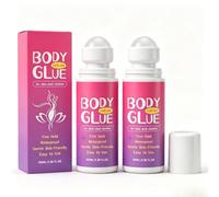 2 adesivi per il corpo roll-on, colla per il corpo per pelle e vestiti, colla invisibile per pelle, per abbigliamento, body, calze, reggiseni, parrucche, adesivo alla moda per ballerini, resistente al