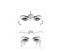 2 adesivi per il viso, decorazione del viso, pietre preziose, strass sul viso, decorazioni da donna, giochi di ruolo, Carnevale di tutti i santi (YT-111 YT112)