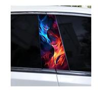 2 Adesivi Per Montante Centrale Dell'auto, Motivo: Danza Del Ghiaccio E Del Fuoco, Adesivi Impermeabili Per Montante Centrale Dell'auto.(H)