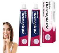 2 adesivi per protesi dentali termoplastiche, 28 g, crema adesiva per protesi dentarie, colla extra forte e lunga durata per protesi dentarie, adesivo per dentarie allentate