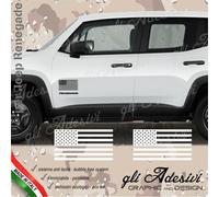 2 ADESIVI per Renegade per porte laterali bandiera USA