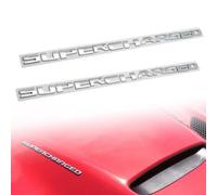 2 adesivi per targhetta con logo Super Charged emblema universale 3D