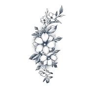 2 adesivi per tatuaggi a forma di rosa e erba, impermeabili, di lunga durata, per modelli femminili, con fiori, adesivi semplici e non riflettenti, tatuaggi finti