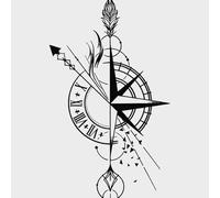2 Adesivi Per Tatuaggi Antiriflesso Semipermanenti Impermeabili Per Succo Di Erbe Sul Cruscotto Dell'Orologio Dell'Antica Roma
