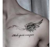 2 adesivi per tatuaggi con succo di ali sul petto, tatuaggi semipermanenti, tatuaggi finti realistici, tatuaggi temporanei impermeabili, non riflettenti e atossici che durano 7-15 giorni