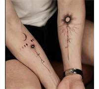 2 adesivi per tatuaggi con succo di autodisciplina e alfabeto, tatuaggi semipermanenti, tatuaggi finti realistici, durano 7-15 giorni, tatuaggi temporanei impermeabili, non riflettenti e non tossici