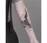 2 adesivi per tatuaggi con succo di balena per uomini e donne, tatuaggi semipermanenti, tatuaggi finti realistici, durano 7-15 giorni, tatuaggi temporanei impermeabili, antiriflesso e atossici