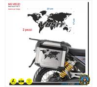2 Adesivi Planisfero GUZZI V 85 TT NERO valigie laterali MG V85 B1