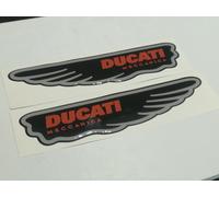 2 Adesivi Resinati 3D DUCATI ALA OLD SCRAMBLER MECCANICA 15 cm