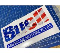2 Adesivi Resinati Sticker 3D BUELL Serbatoio blu bandiera Americana