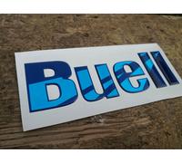 2 Adesivi Resinati Sticker 3D BUELL Serbatoio blu cromo e blu