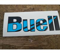 2 Adesivi Resinati Sticker 3D BUELL Serbatoio blu cromo e nero