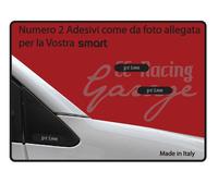 2 Adesivi Resinato Sticker 3D Smart prime grigio e nero Sportello Spechietto