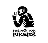 2 adesivi "Respect for Bikers" - 10 × 17 cm - Auto Sticker (nero opaco)